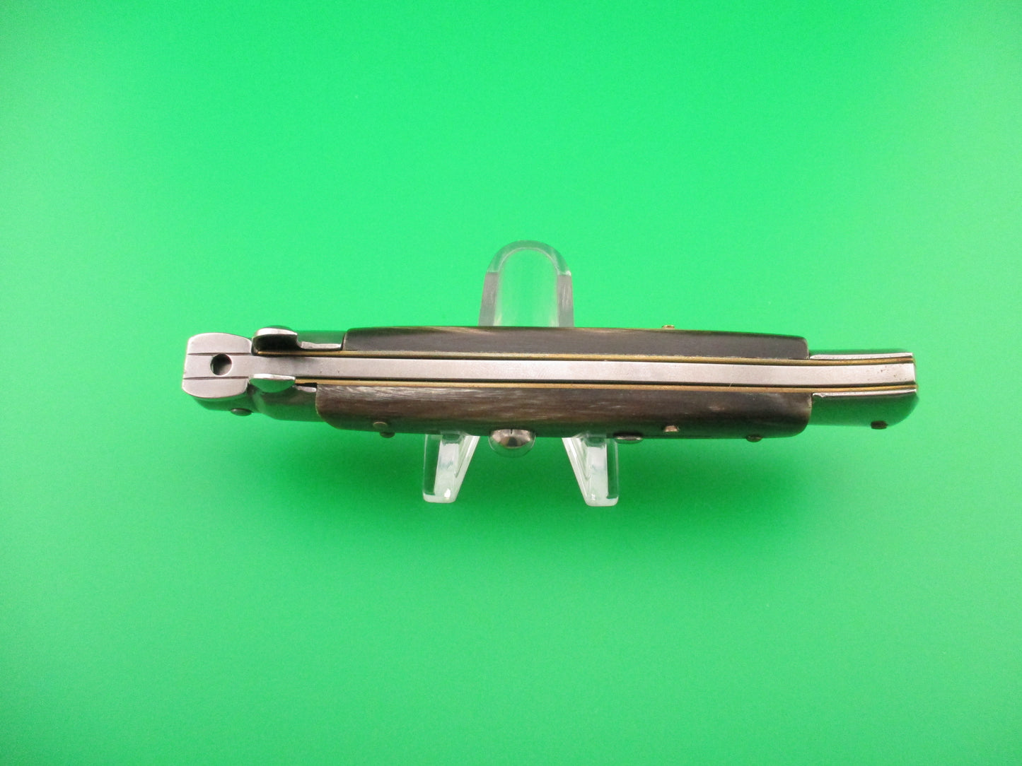 FRANK B 23cm Italian Kris Stiletto horn swivel bolster automatic knife
