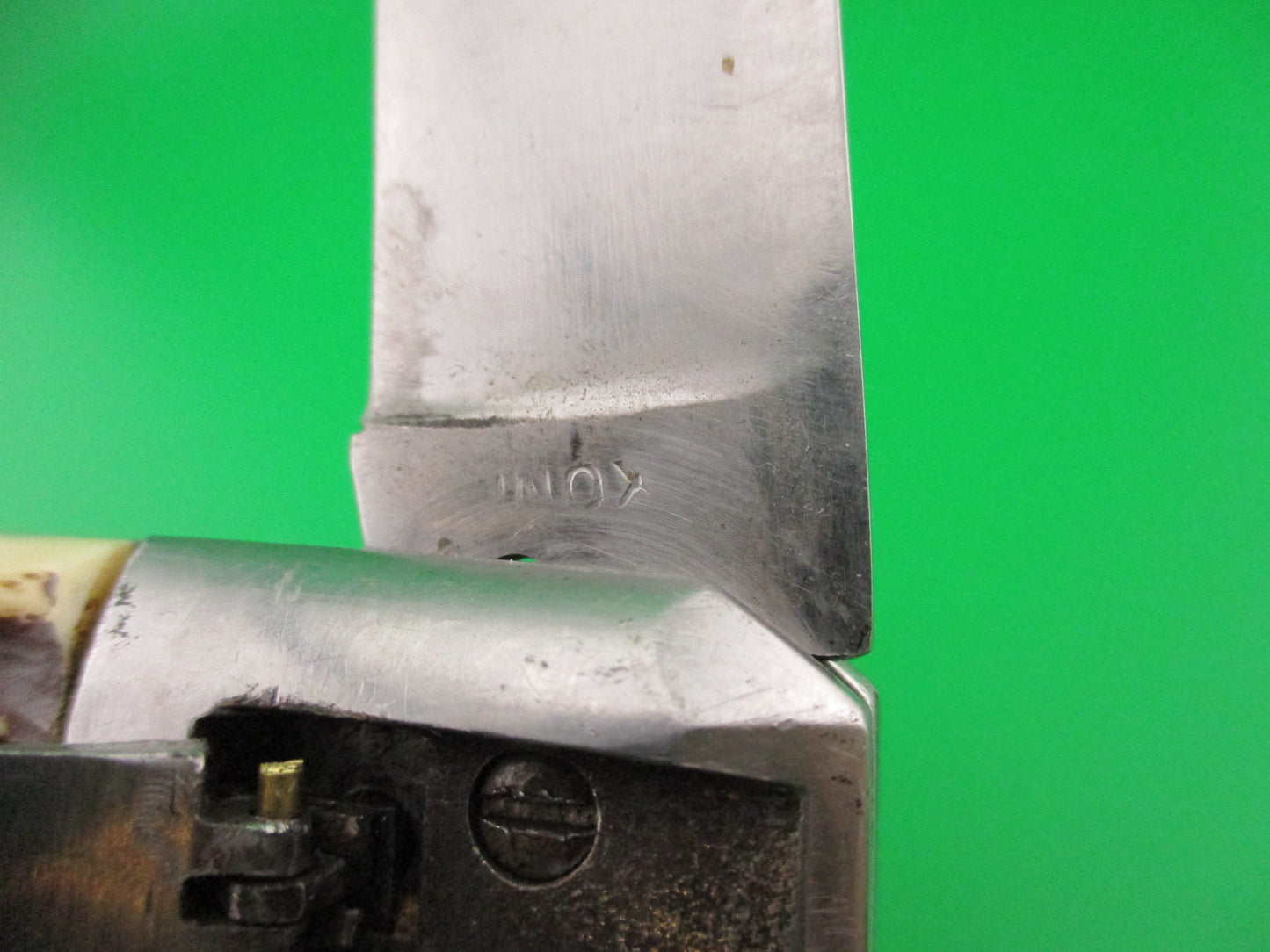INOX 27cm French Coffin Lever knife Faux stag automatic knife
