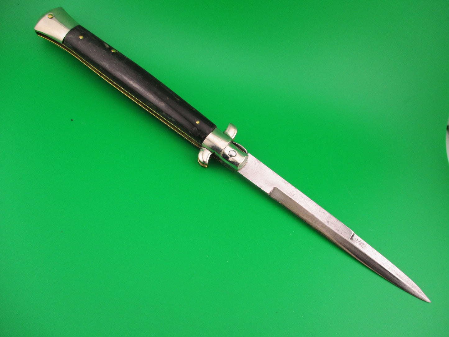 MAURO MARIO ITALY 28cm Picklock Stiletto 1950s Vintage automatic knife w horn