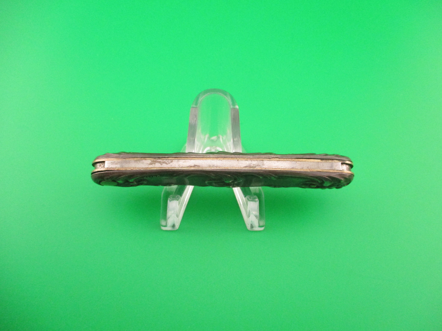 z PRESS BUTTON KNIFE CO Sterling Silver Embossed Swirls antique automatic knife