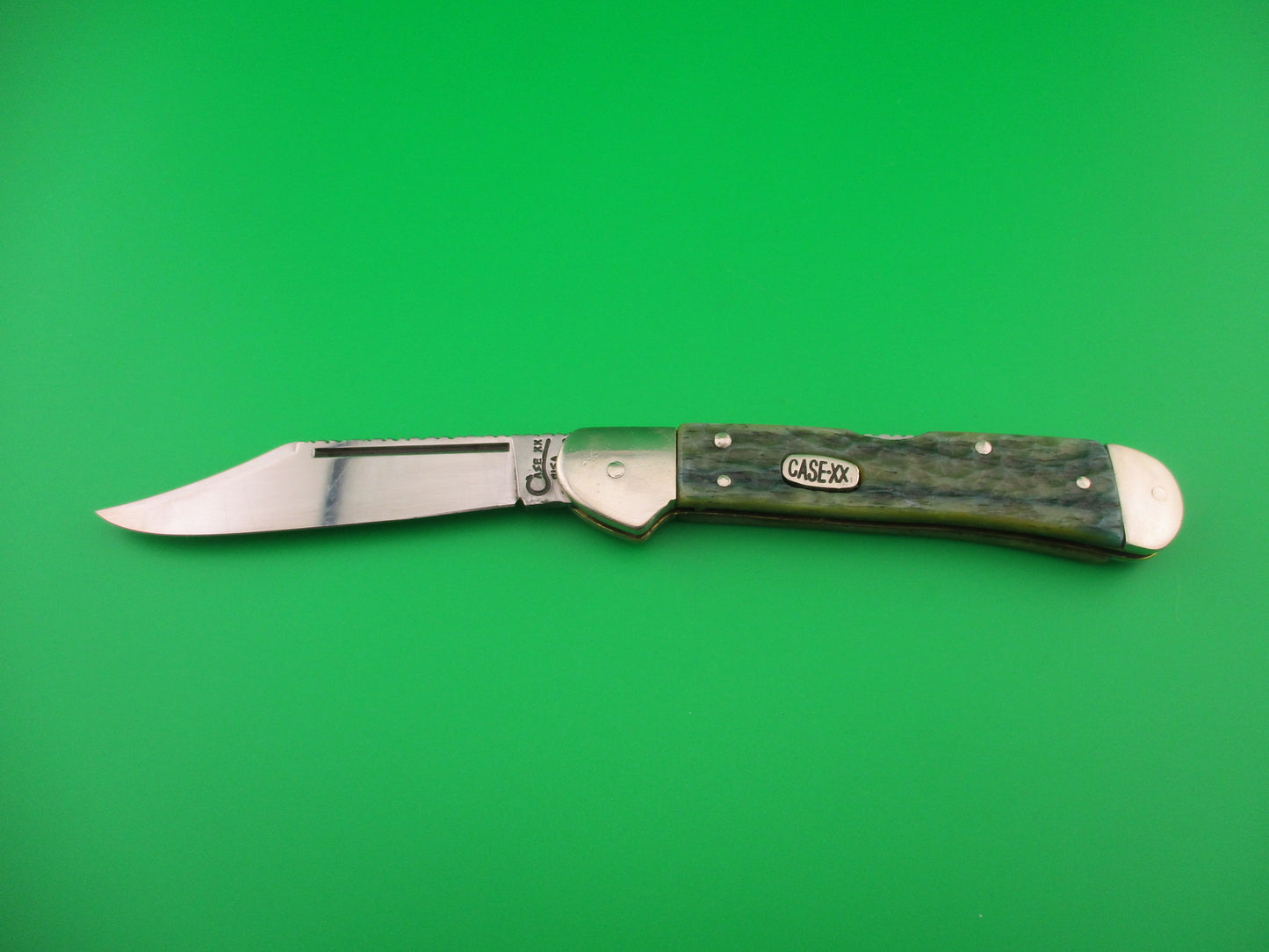 z CASE XX USA 61549L SS 4.25 inch Copperlock Greenbone Converted DA switchblade knife