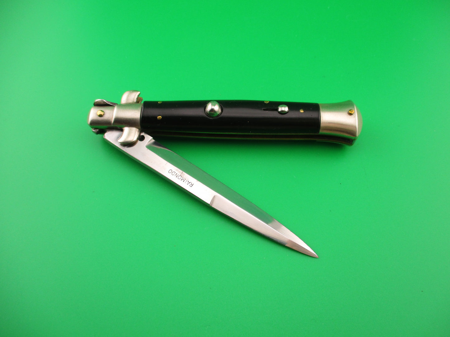 SPRING ROSTFREI 23cm Raimondo Italian Picklock BLACK 1950s vintage switchblade