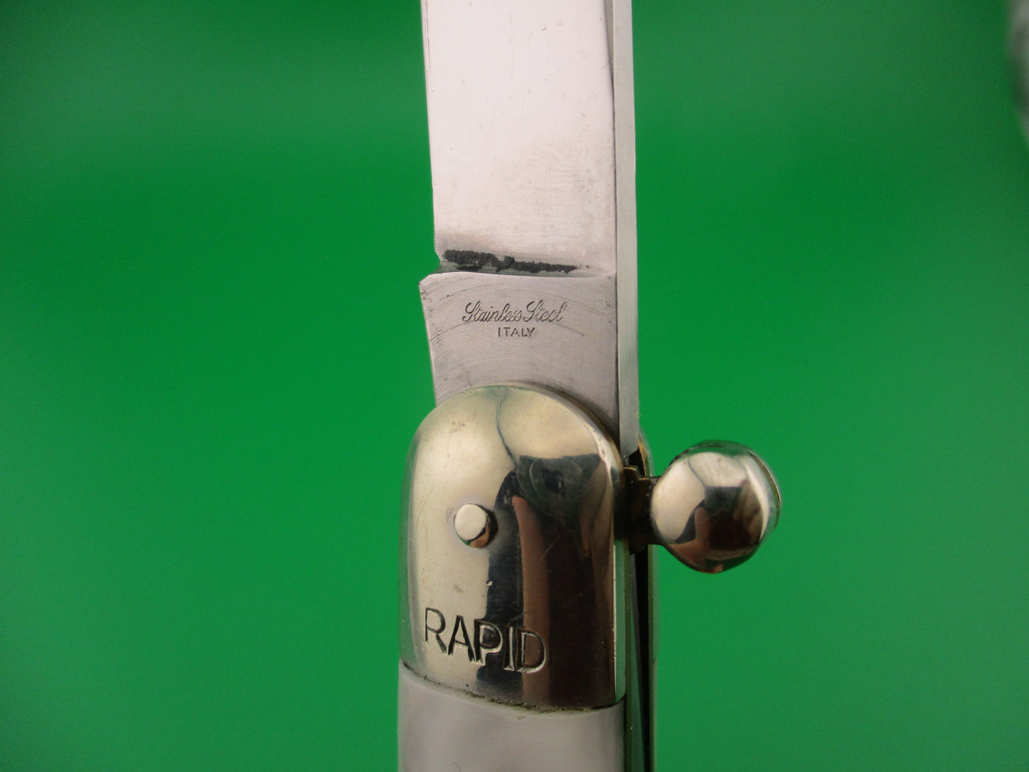Stainless Steel ITALY 22cm RAPID Italian Pearl Knob Flip Open Vintage manual knife