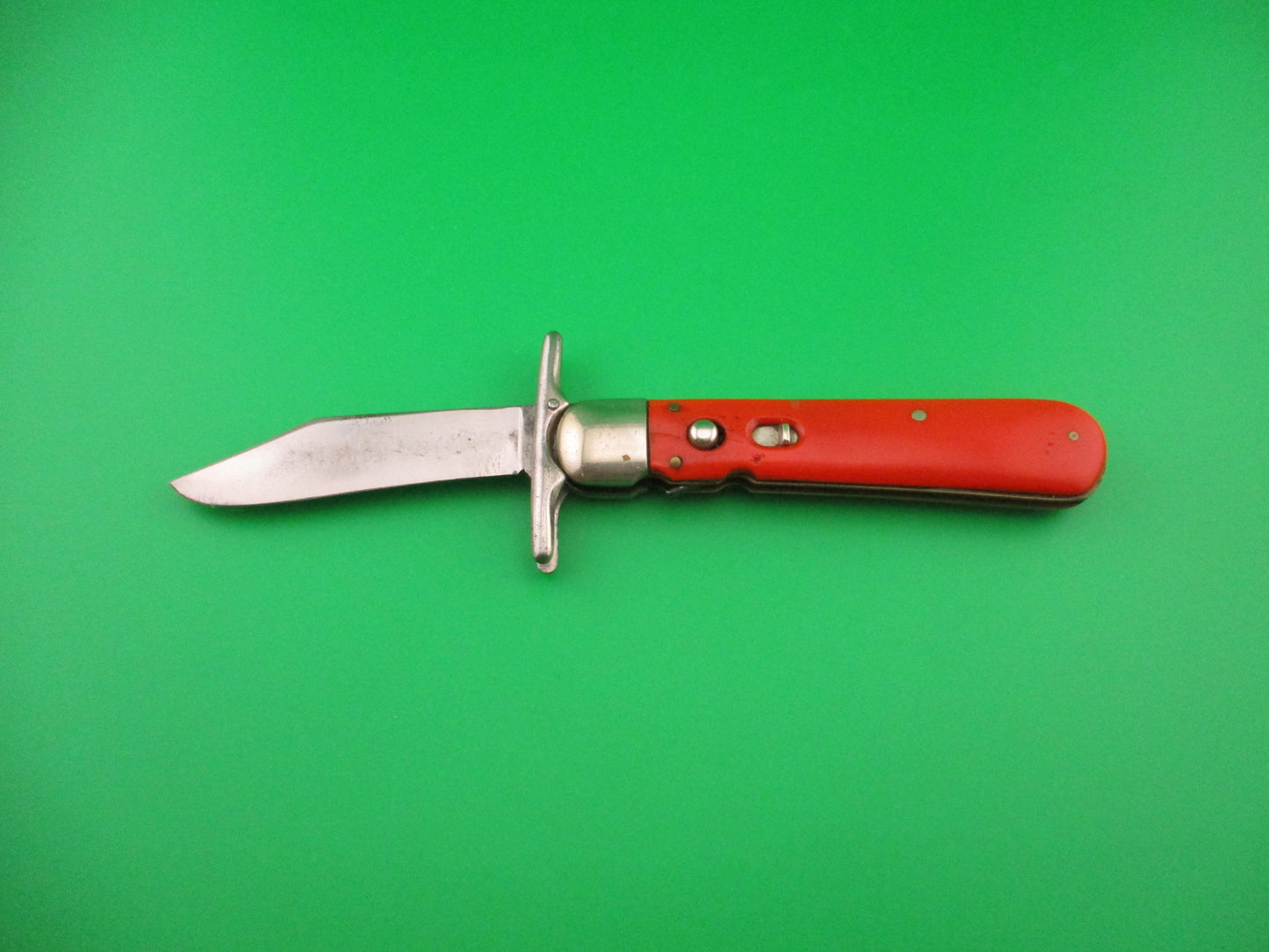 Schrade Walden Craftsman 9540 Vintage 1950 Red folding guard automatic knife
