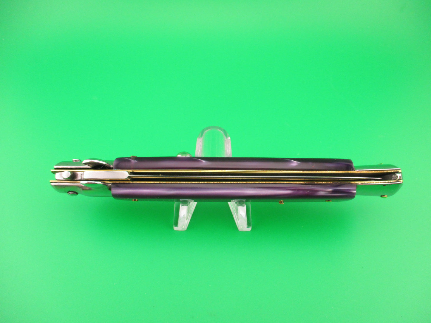 STILETTO ITALY 28cm Italian Swivel bolster Dagger Purple Acrylic automatic knife
