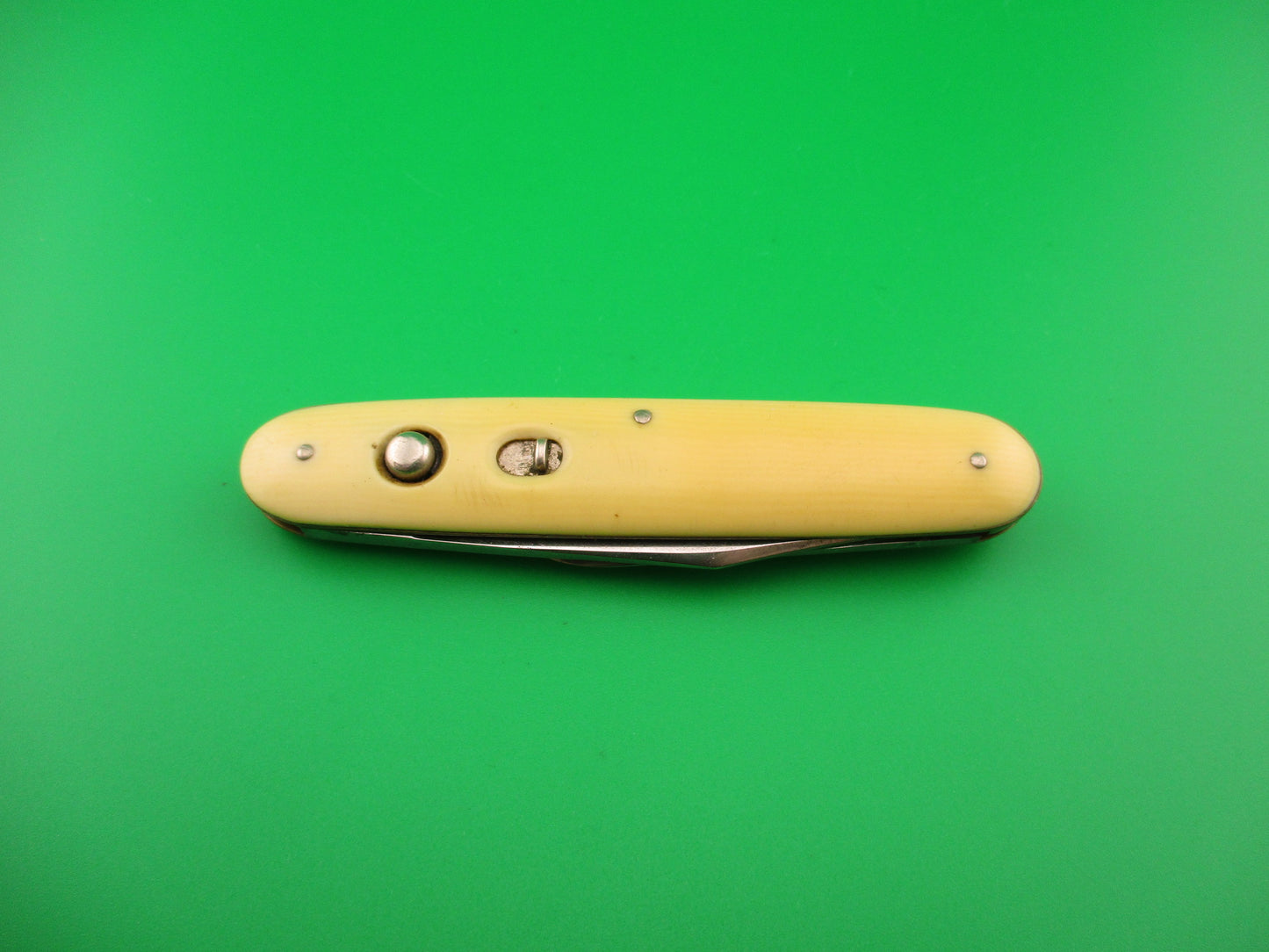 Schrade Cut Co Large Double Ivory Celluloid Clip/pen vintage automatic knife