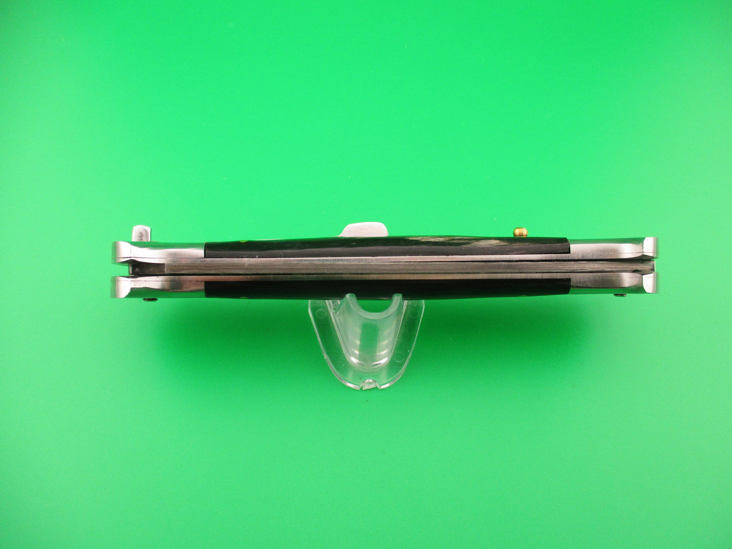 Custom 29cm Custom Damascus Bird Head Backspring release automatic knife by Samir Ahmad