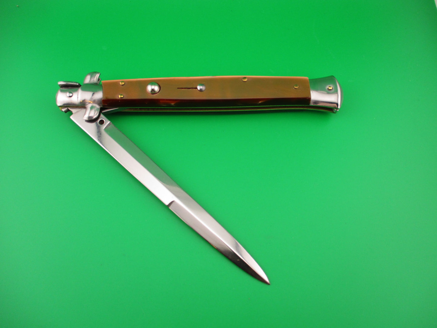 STILETTO ITALY 33cm Italian Swivel bolster Bayonet Copper Acrylic automatic knife