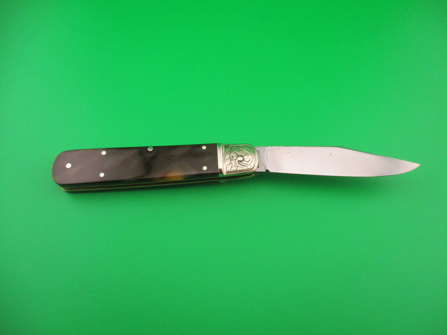 Guardian GERMANY 11cm German Tortoise Lever Etched automatic knife