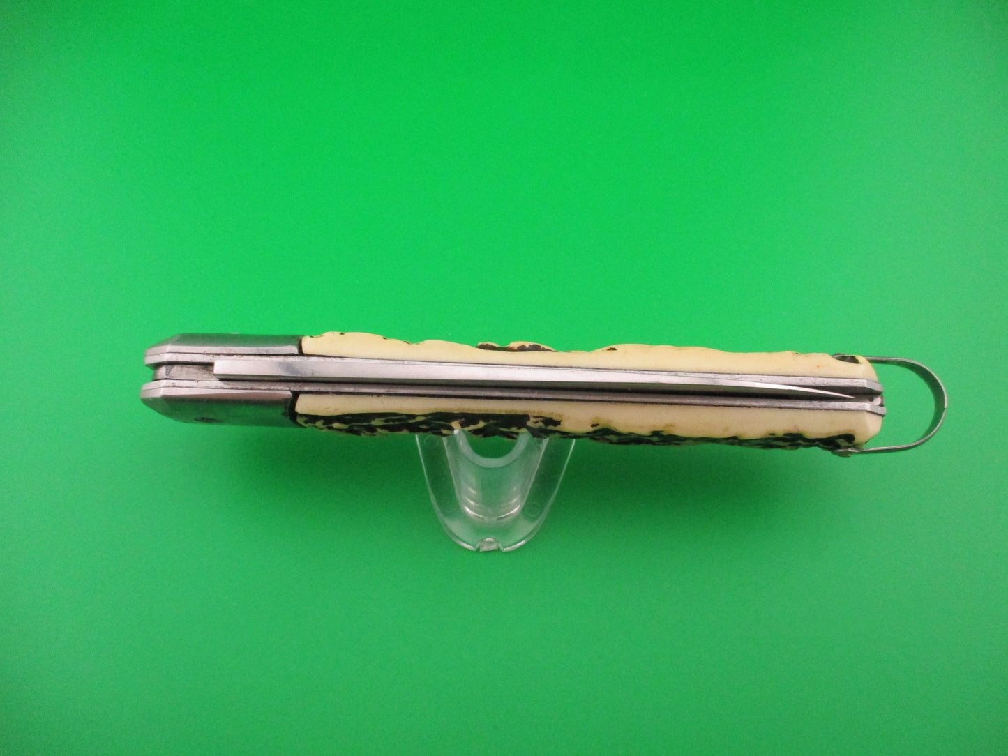 INOX 27cm French Coffin Lever knife Faux stag automatic knife