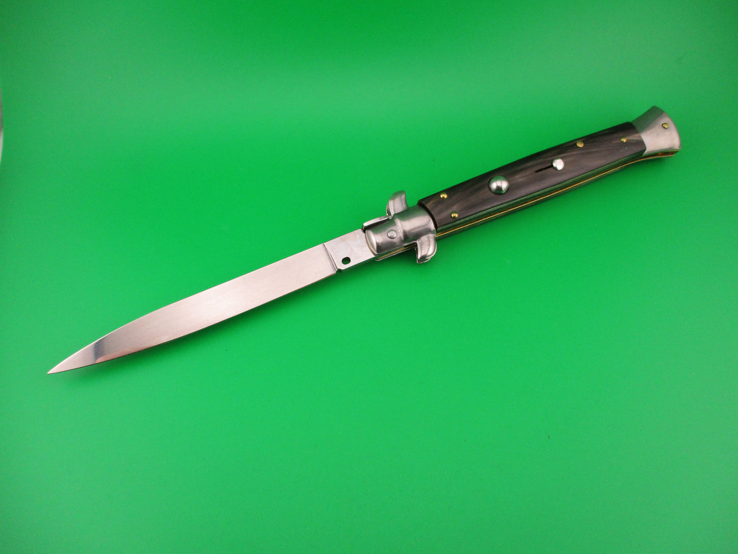 FRANK B ITALY 28cm Italian Swivel bolster Flat grind Horn automatic knife
