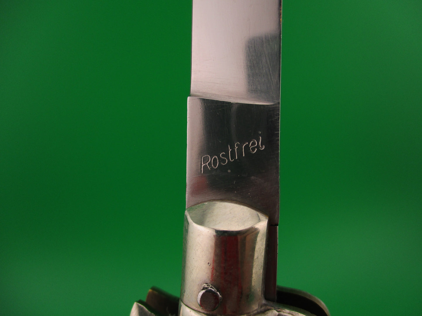 Rostfrei (slant) 22cm Italian BOBC Stag Stiletto swedge blade vintage automatic knife