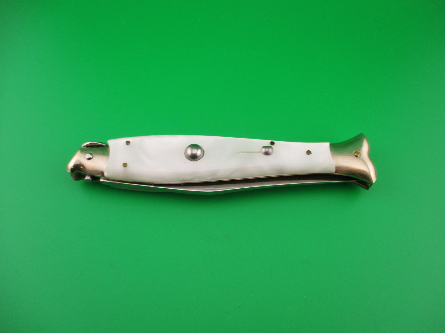 AKC 25cm Italian Picklock Fishtail Pearlex Acrylic automatic knife