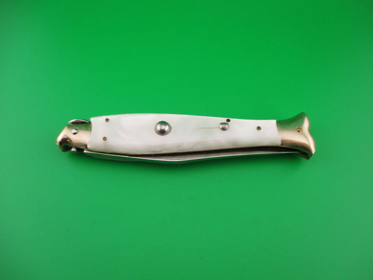 AKC 25cm Italian Picklock Fishtail Pearlex Acrylic automatic knife
