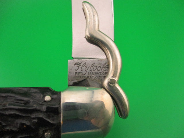 Flylock Vintage Hunter Lazy W folding guards automatic knife #11004