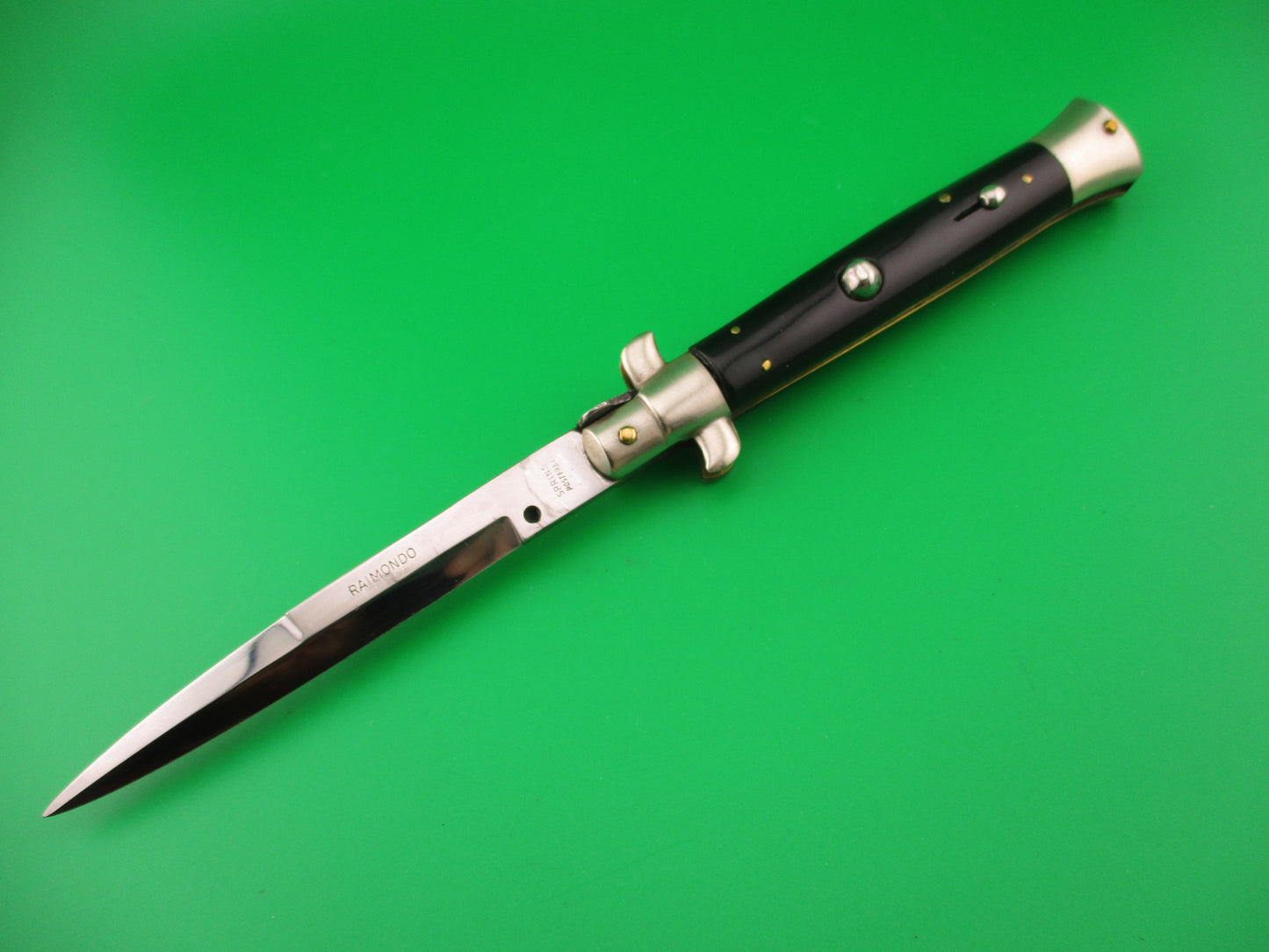 SPRING ROSTFREI 23cm Raimondo Italian Picklock BLACK 1950s vintage switchblade