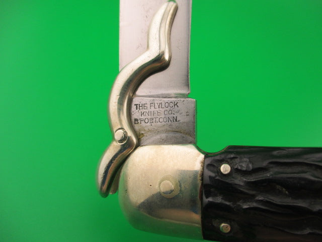 Flylock Vintage Hunter Lazy W folding guards automatic knife #11004