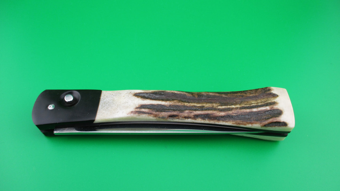 Huck Custom Stag Tanto Limited production #12 of 100 automatic knife