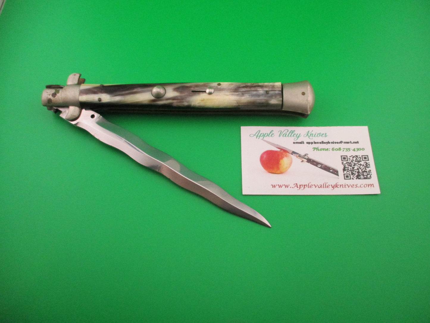 M ITALY INOX 33cm Italian Picklock KRIS Horn 1950s Vintage automatic knife