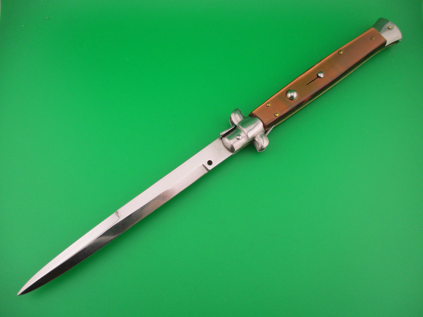 STILETTO ITALY 33cm Italian Swivel bolster Bayonet Copper Acrylic automatic knife