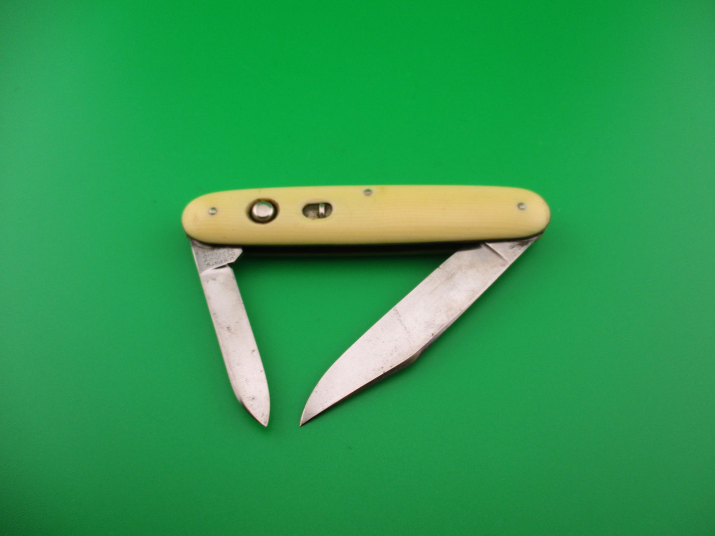 Schrade Cut Co Large Double Ivory Celluloid Clip/pen vintage automatic knife