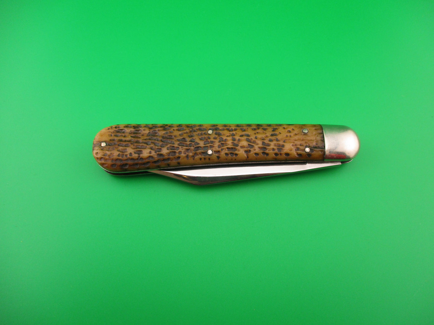 PRESS BUTTON KNIFE CO "M" Invincible antique automatic knife w Custom blade