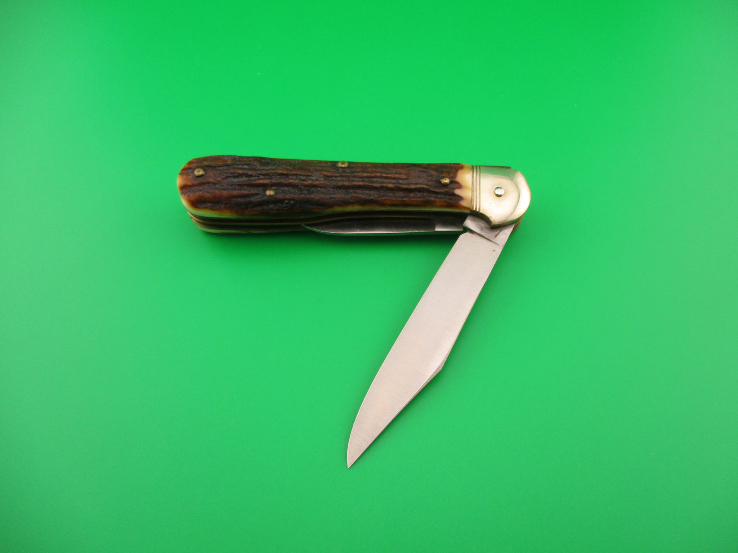 Hubertus SOLINGEN 10cm German Stag Pen Blade release automatic knife