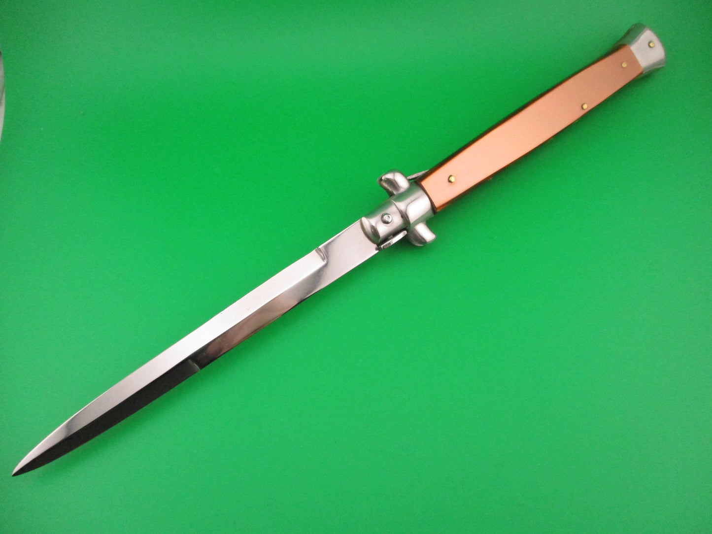STILETTO ITALY 33cm Italian Swivel bolster Bayonet Copper Acrylic automatic knife