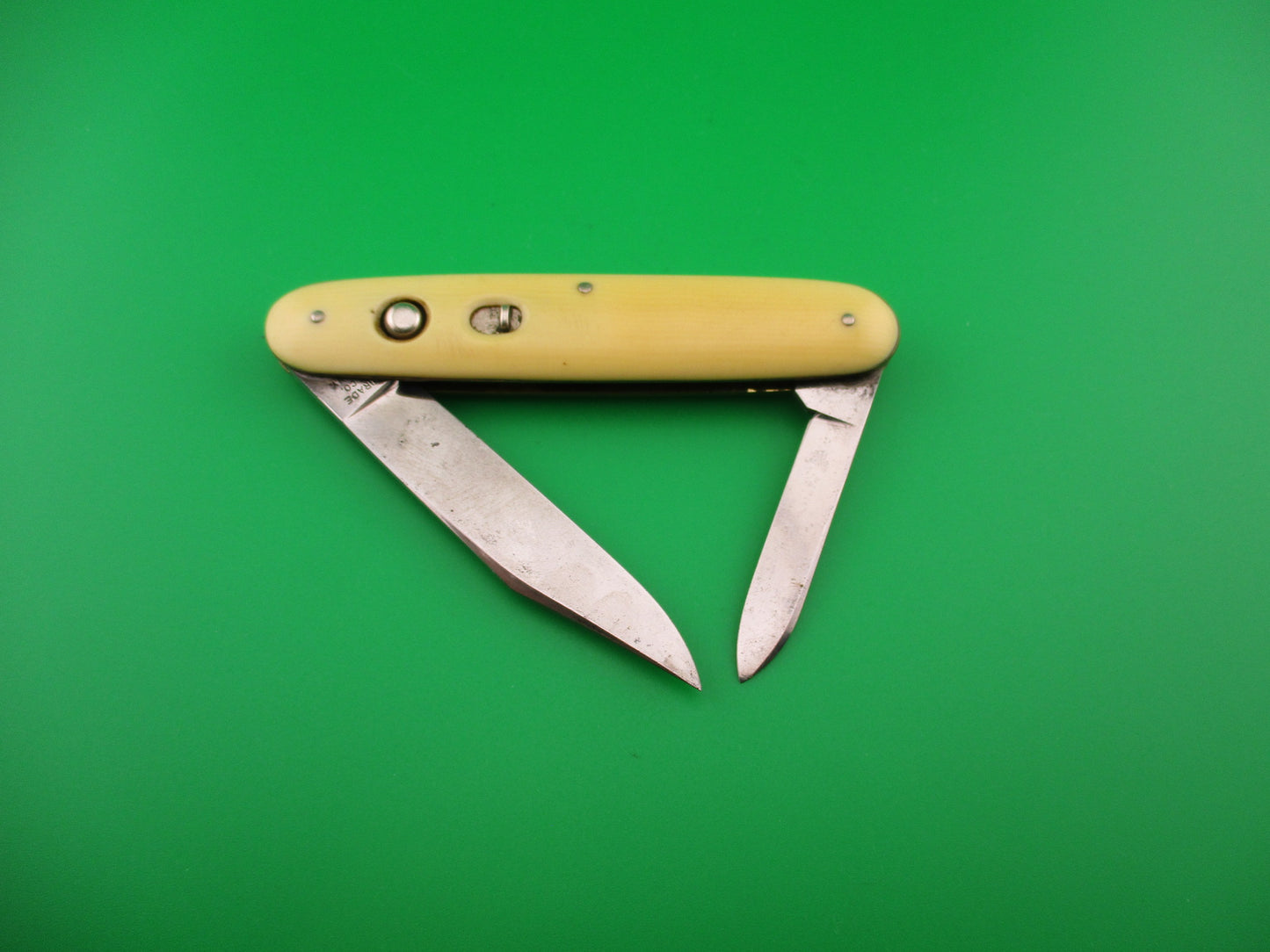 Schrade Cut Co Large Double Ivory Celluloid Clip/pen vintage automatic knife