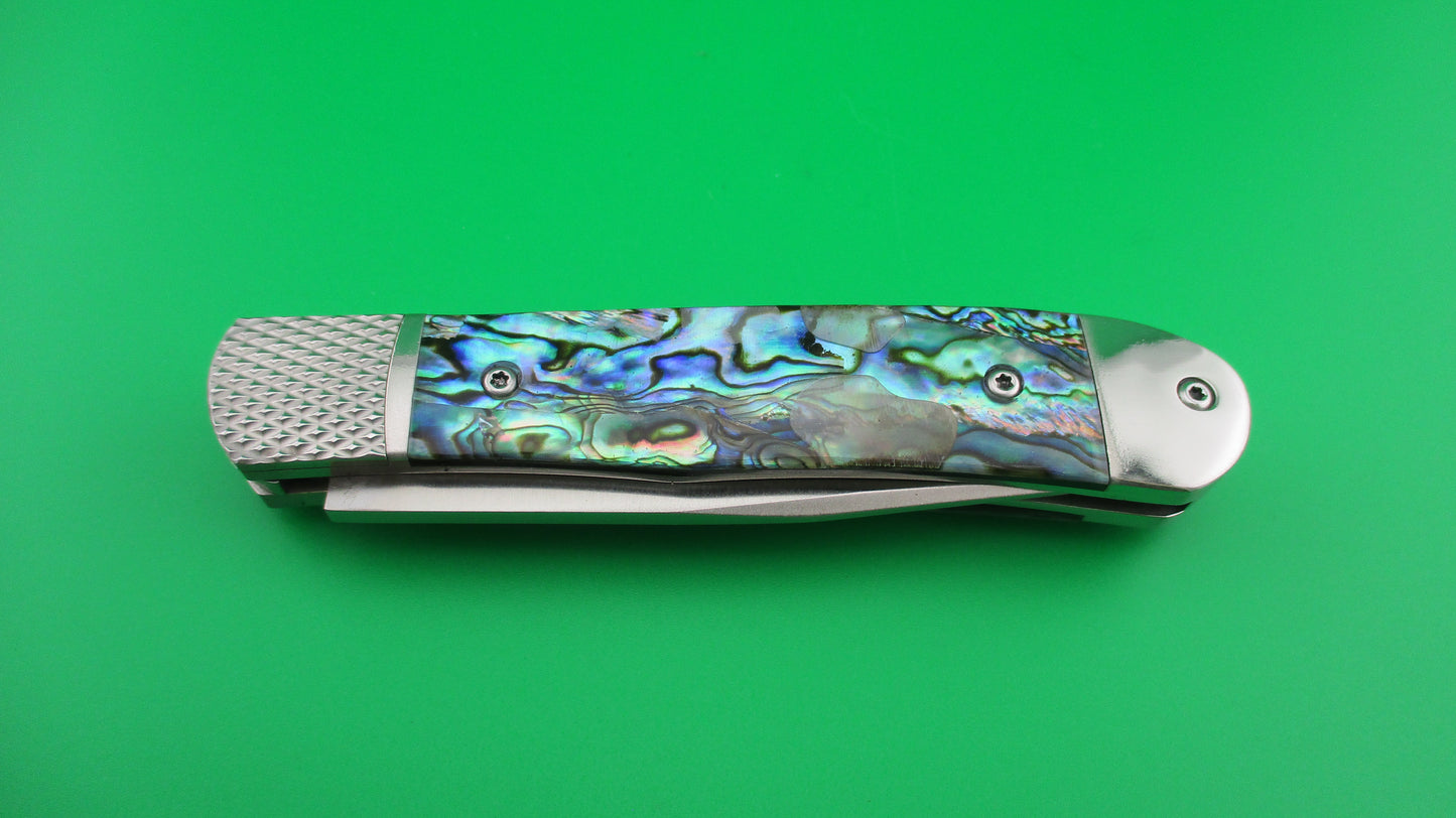 Cobratec Trapper Abalone 7 3/8" Bolster Release Automatic knife NIB CTTHRABA154CM