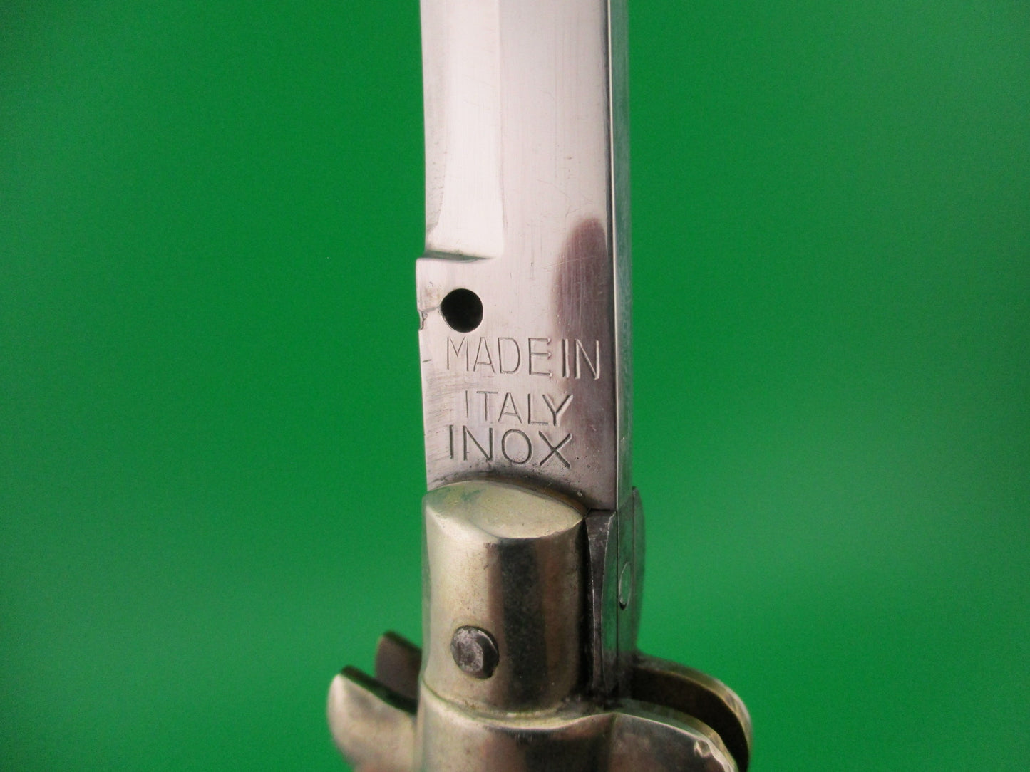 MADE IN ITALY INOX 28cm Italian picklock Stag bayonet 1950s automatic knife