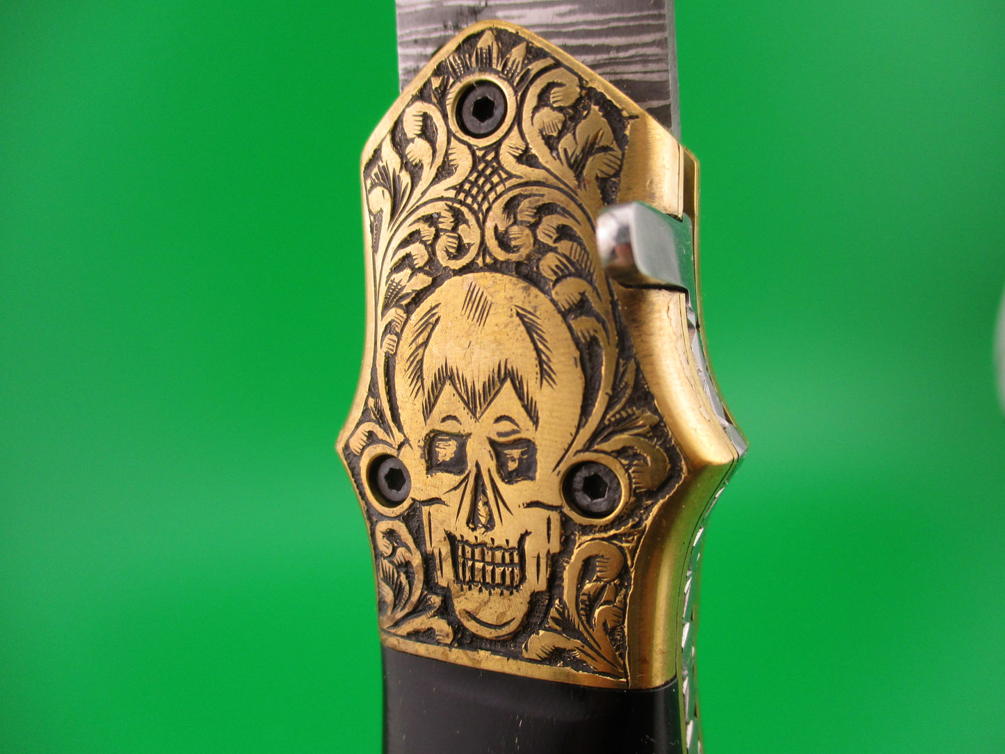 Grim Reaper Skull Button 29cm Custom Automatic Knife by Orang Zaib