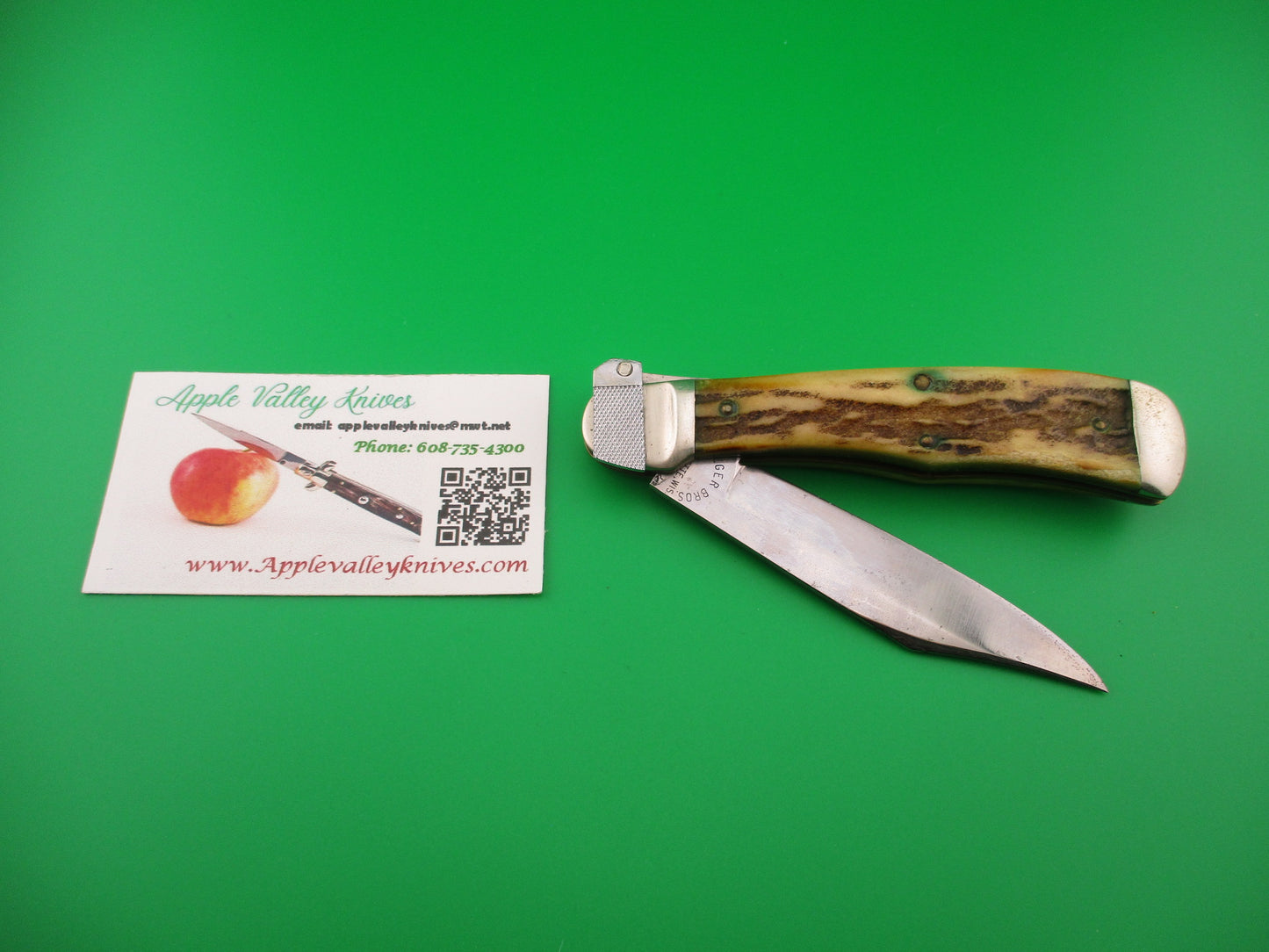 JAEGER BROS MARINETTE, WIS Stag Vintage Automatic knife Aerial Knife Co