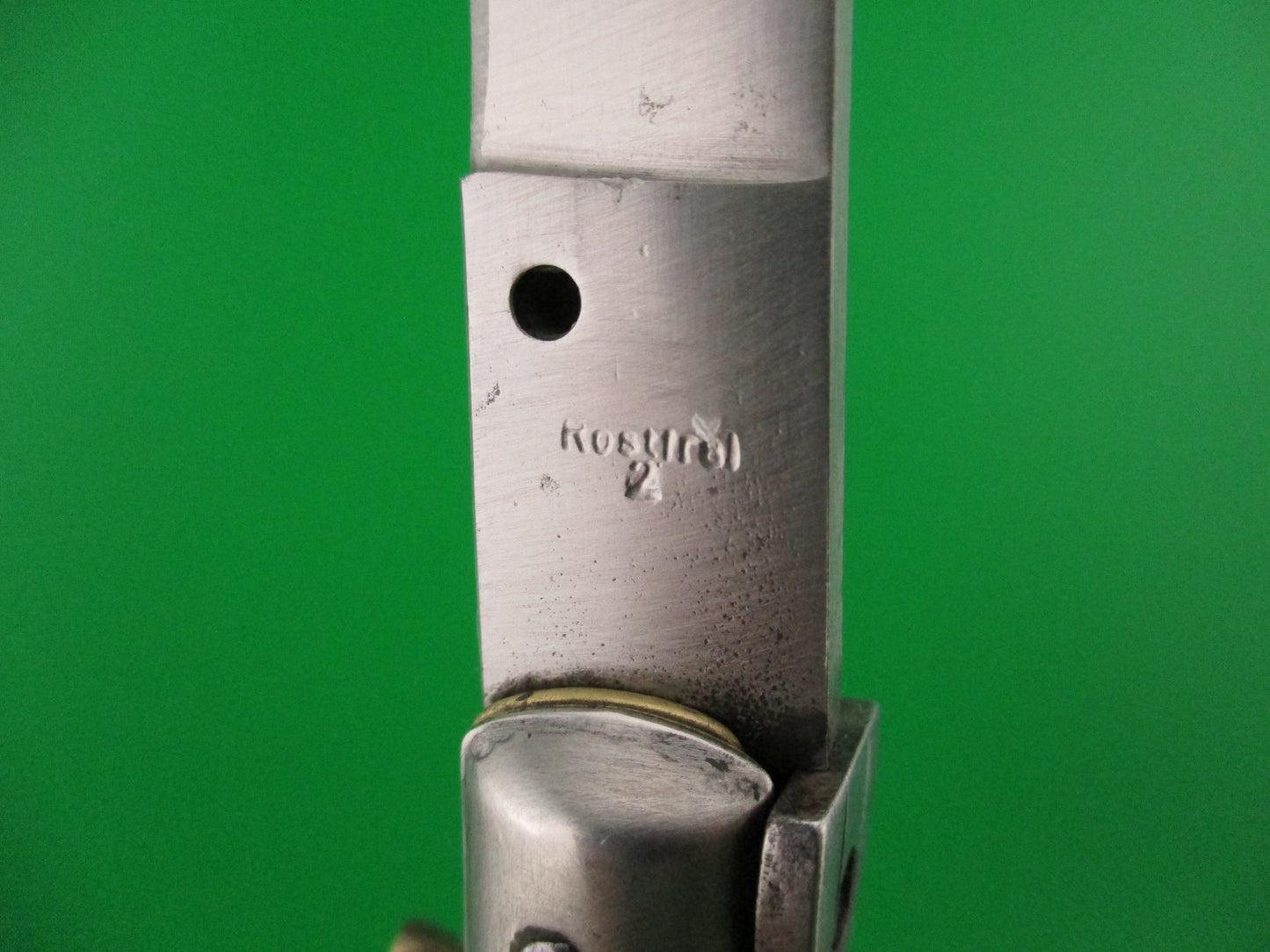 Rostfrei 2 33cm Italian Transitional vintage 1970s Brazilian horn swivel bolster automatic knife
