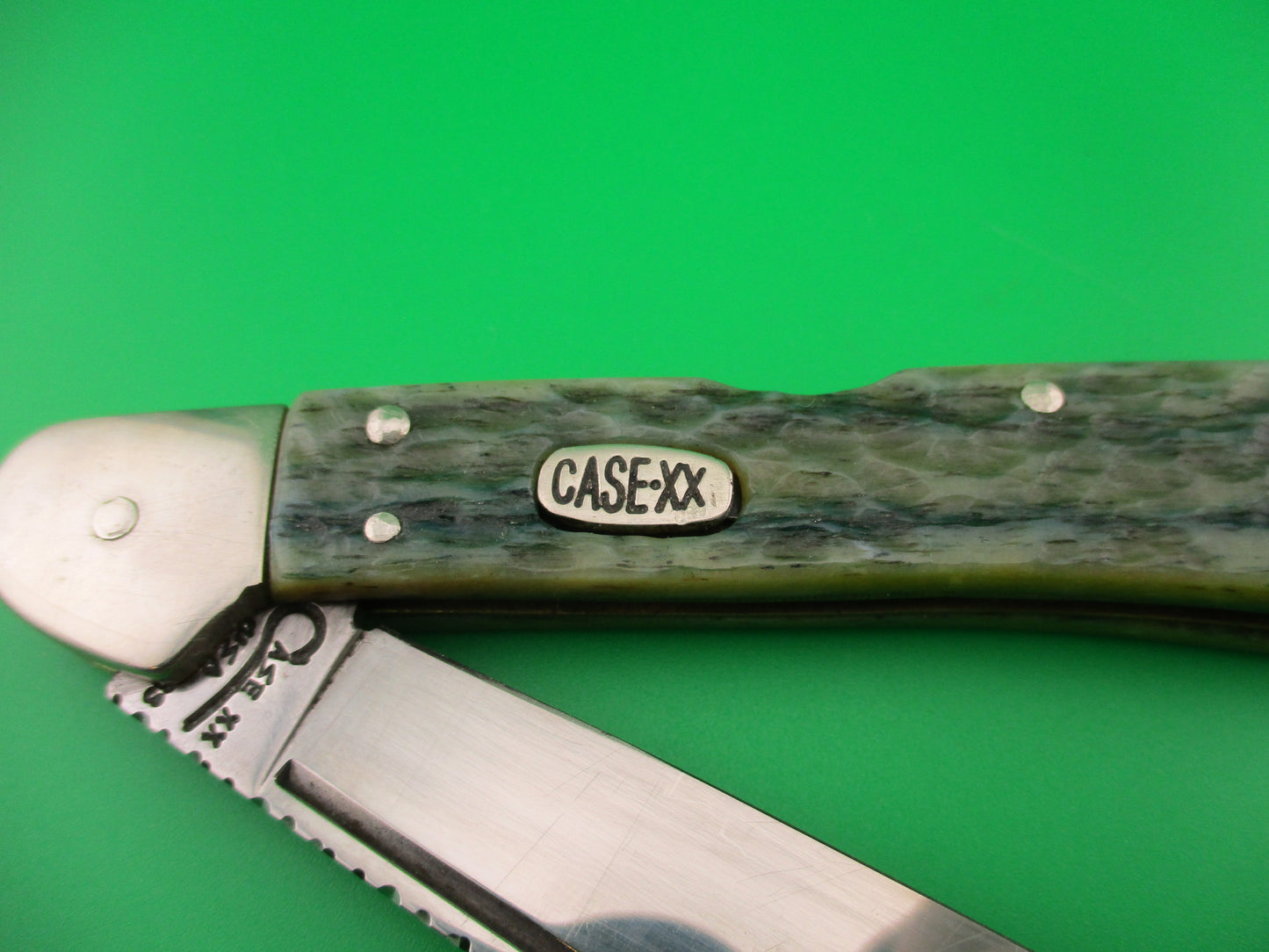 z CASE XX USA 61549L SS 4.25 inch Copperlock Greenbone Converted DA switchblade knife