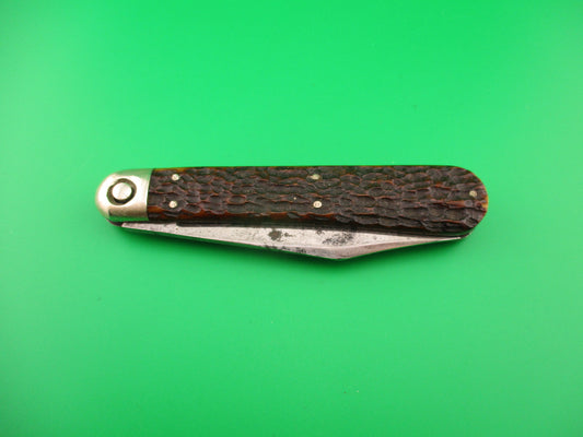 Press Button Knife Co #1000 INVINCIBLE antique switchblade knife good etch