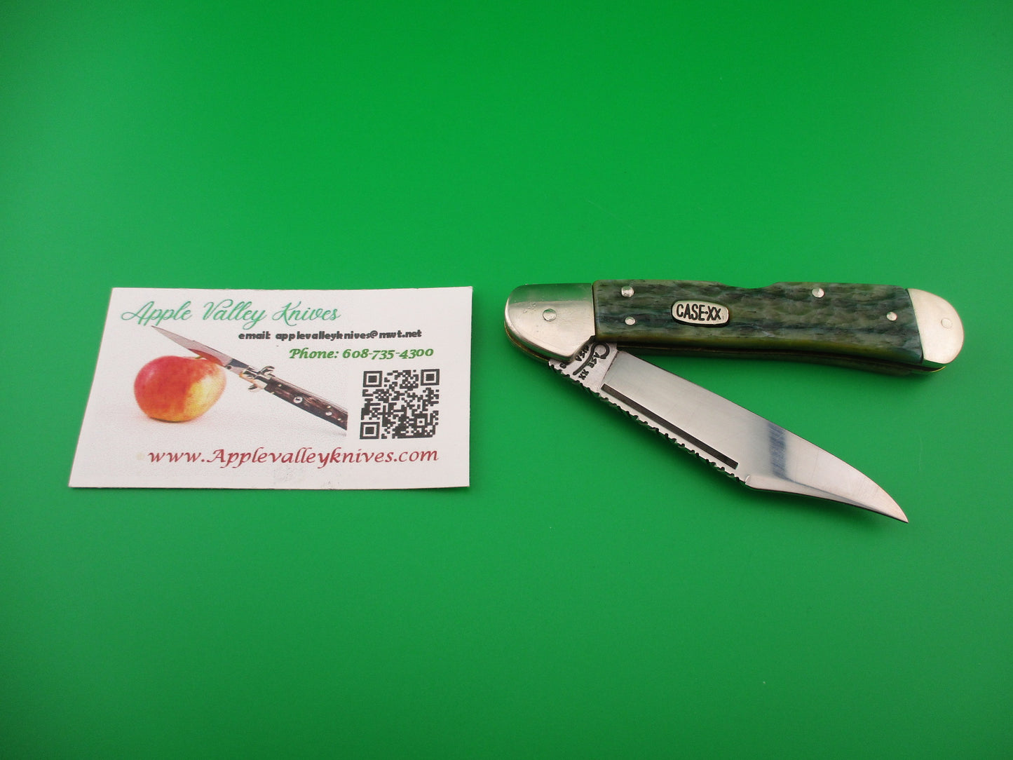 z CASE XX USA 61549L SS 4.25 inch Copperlock Greenbone Converted DA switchblade knife