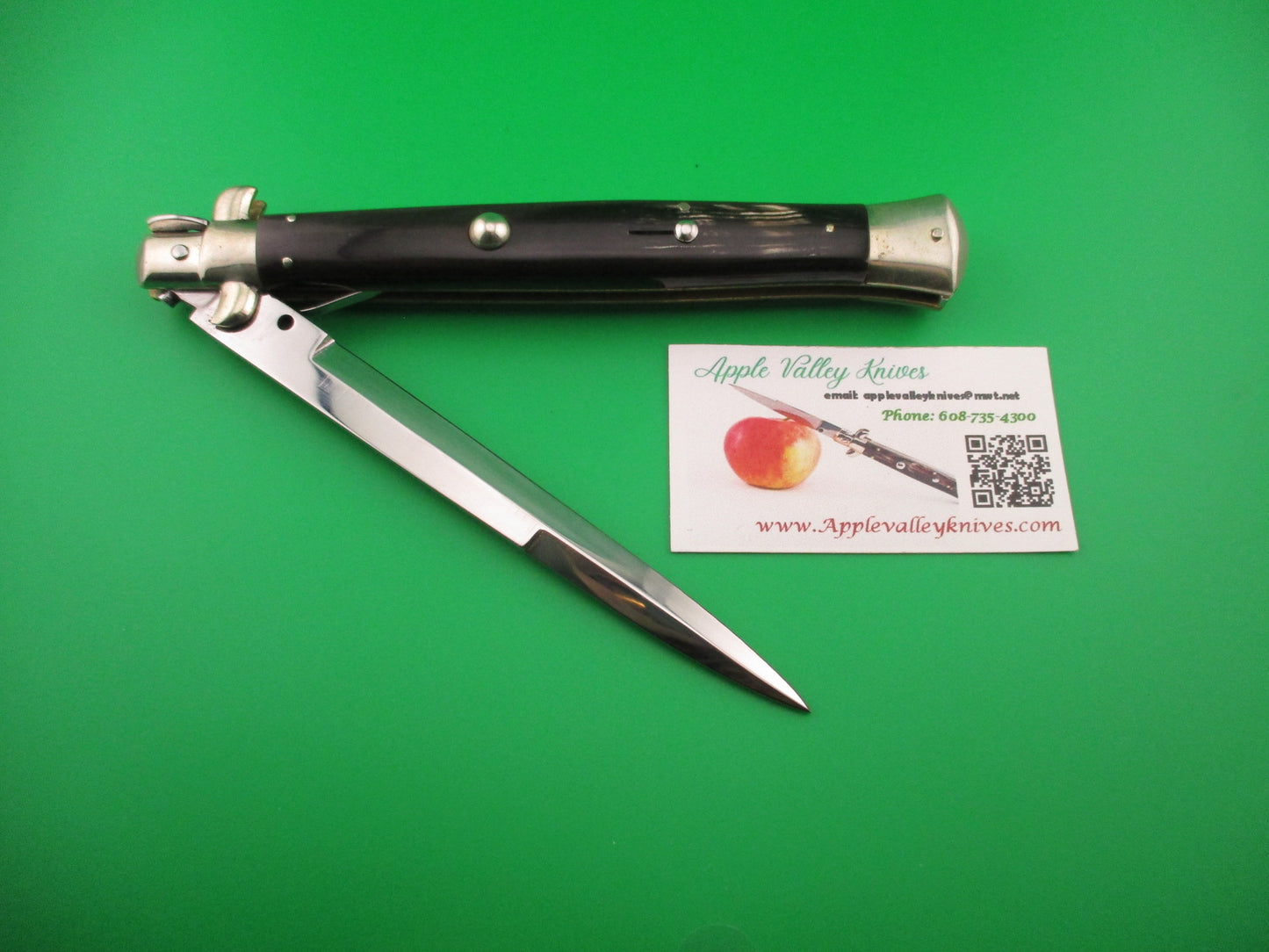 AGA CAMPOLIN 33cm Italian Picklock Stiletto Brown streaked horn NOS automatic knife