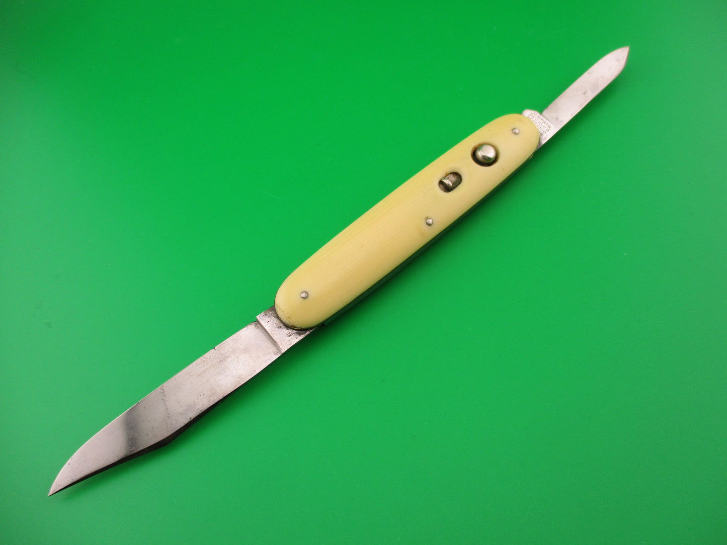Schrade Cut Co Large Double Ivory Celluloid Clip/pen vintage automatic knife