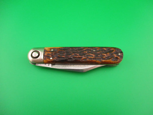 Press Button Knife Co Business model antique automatic knife w Nice ETCH