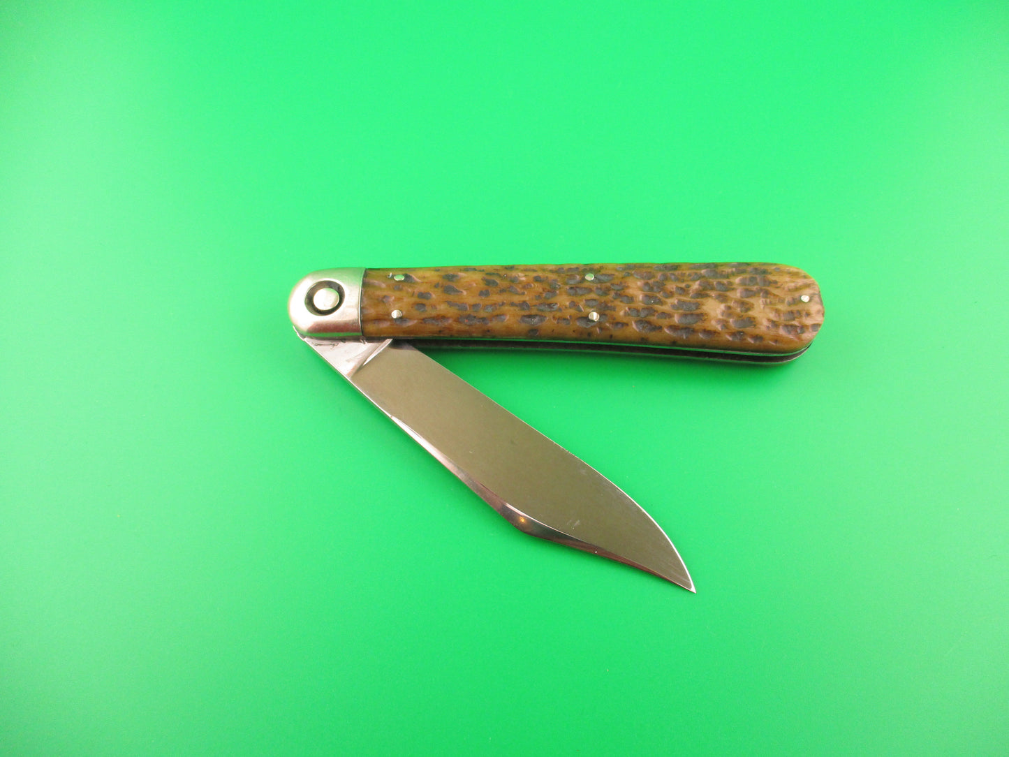 PRESS BUTTON KNIFE CO "M" Invincible antique automatic knife w Custom blade