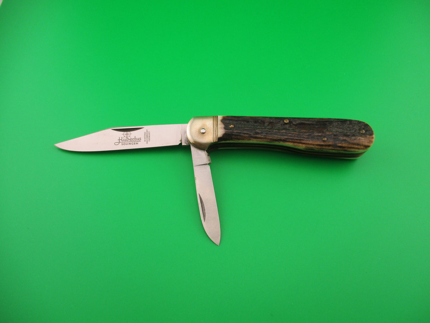 Hubertus SOLINGEN 10cm German Stag Pen Blade release automatic knife