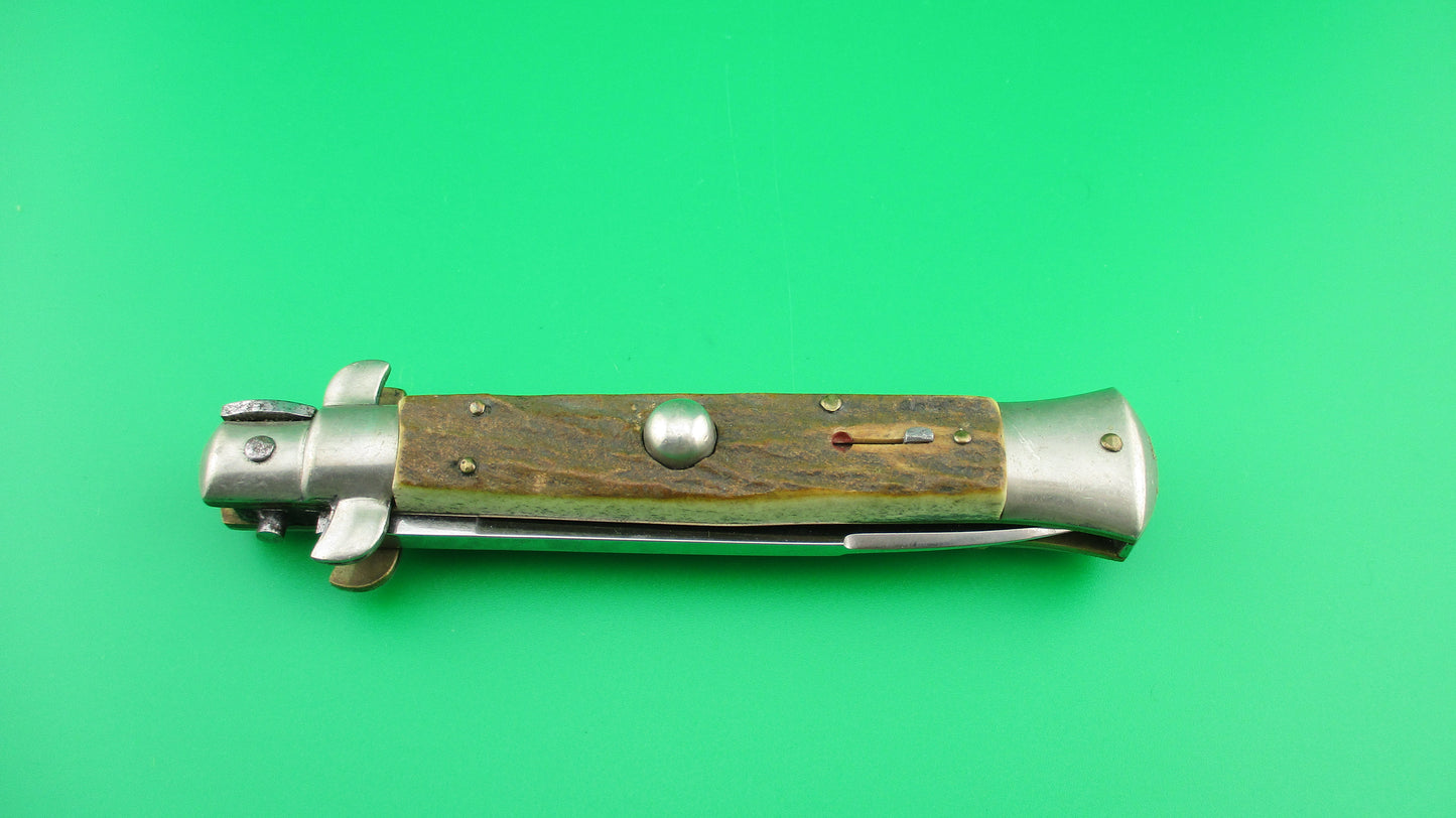 C. Jul Herbertz 21cm Italian Transitional Stiletto Stag Vintage 1960s automatic knife