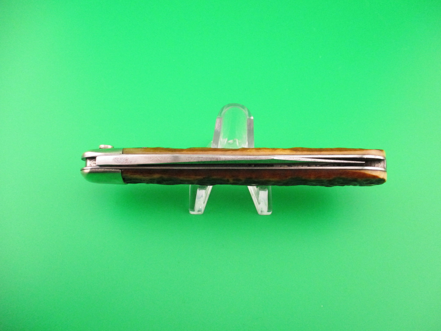 Press Button Knife Co #1000 INVINCIBLE antique switchblade knife w Etch