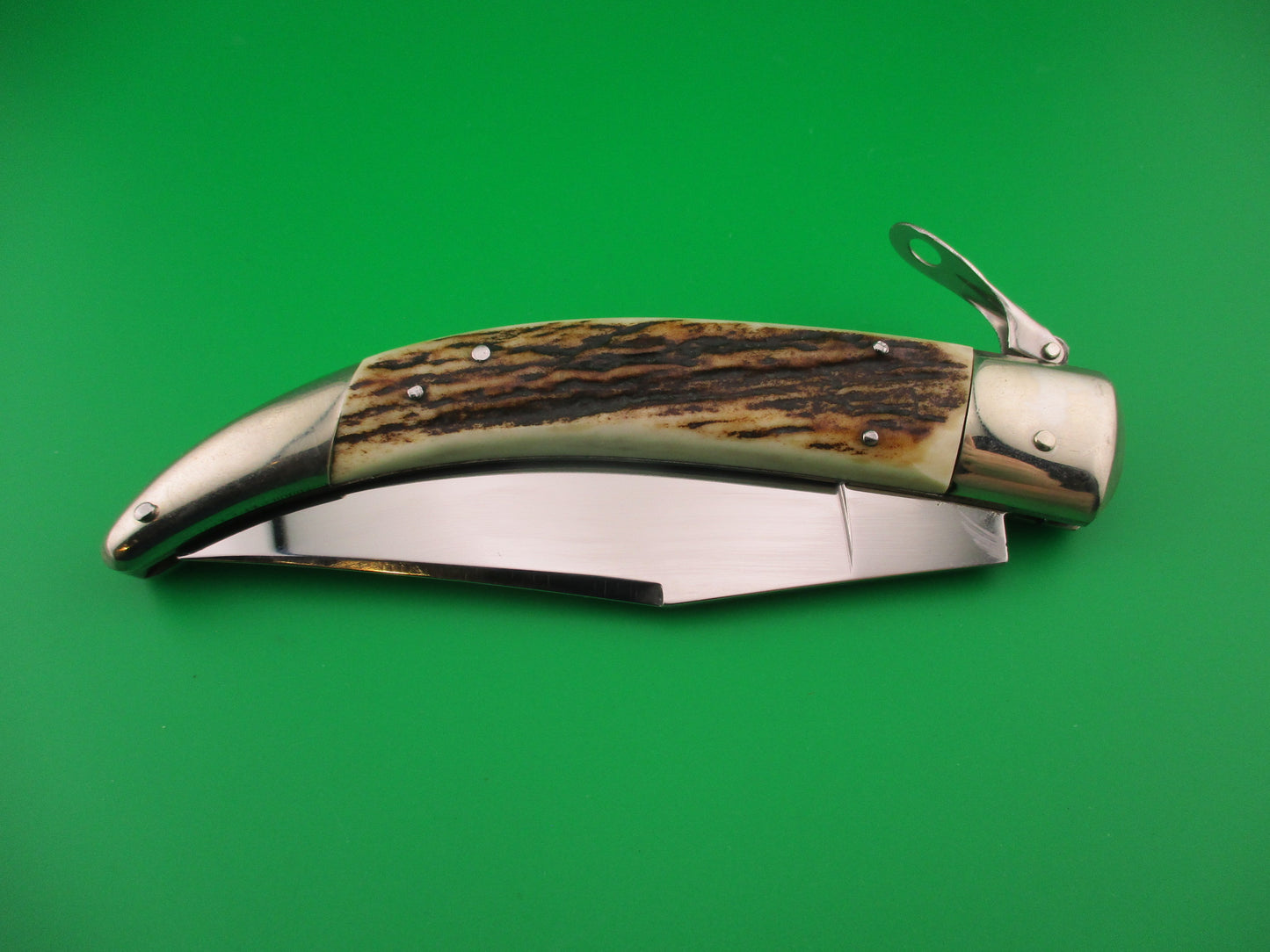 AGA CAMPOLIN ITALY 26cm Italian Stag Catalana Fulcrum automatic knife