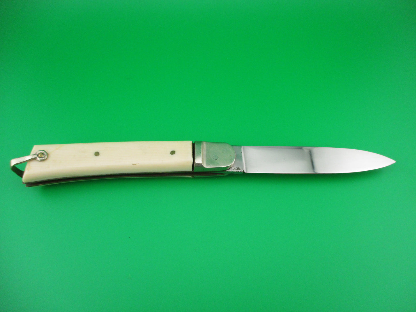 MAKINOX (diamond) 21cm French Lever Ivory Celluloid Vintage Automatic Knife