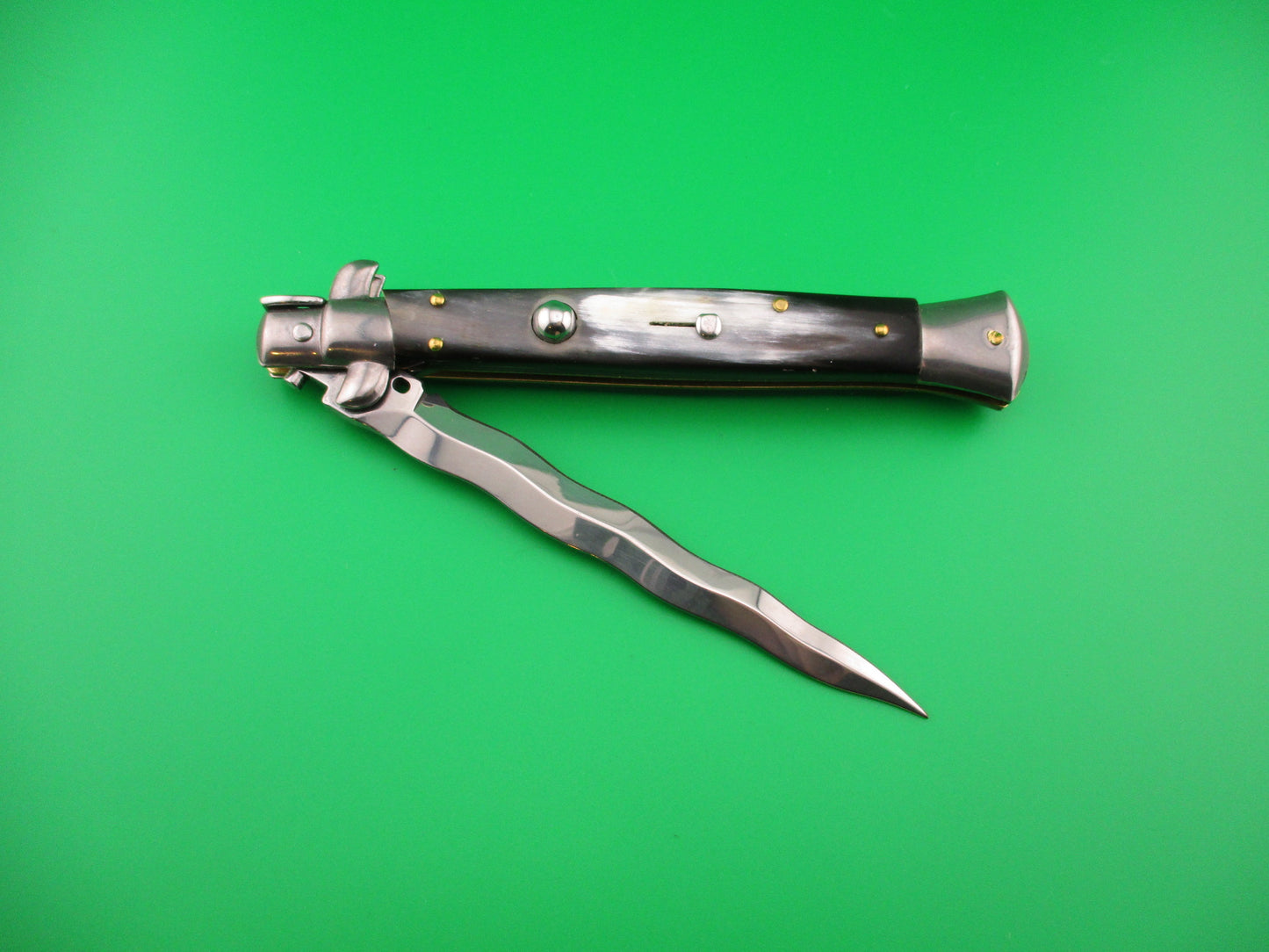 Frank B Italy 28cm Italian Kris Stiletto swivel bolster Switchblade knife