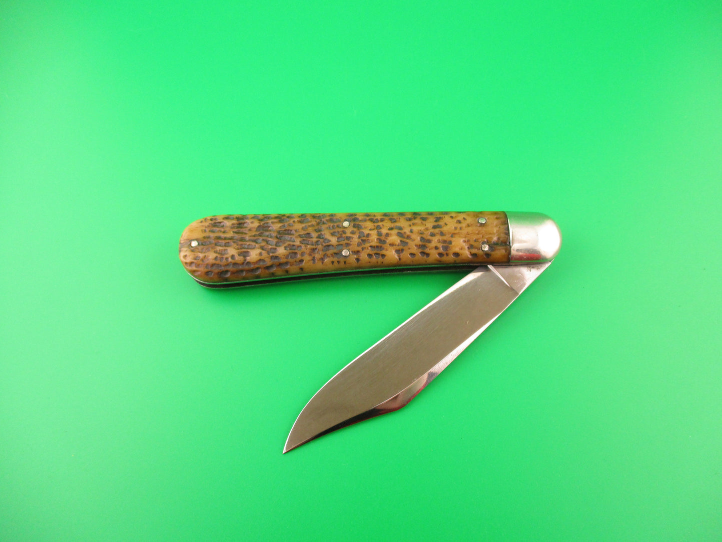 PRESS BUTTON KNIFE CO "M" Invincible antique automatic knife w Custom blade
