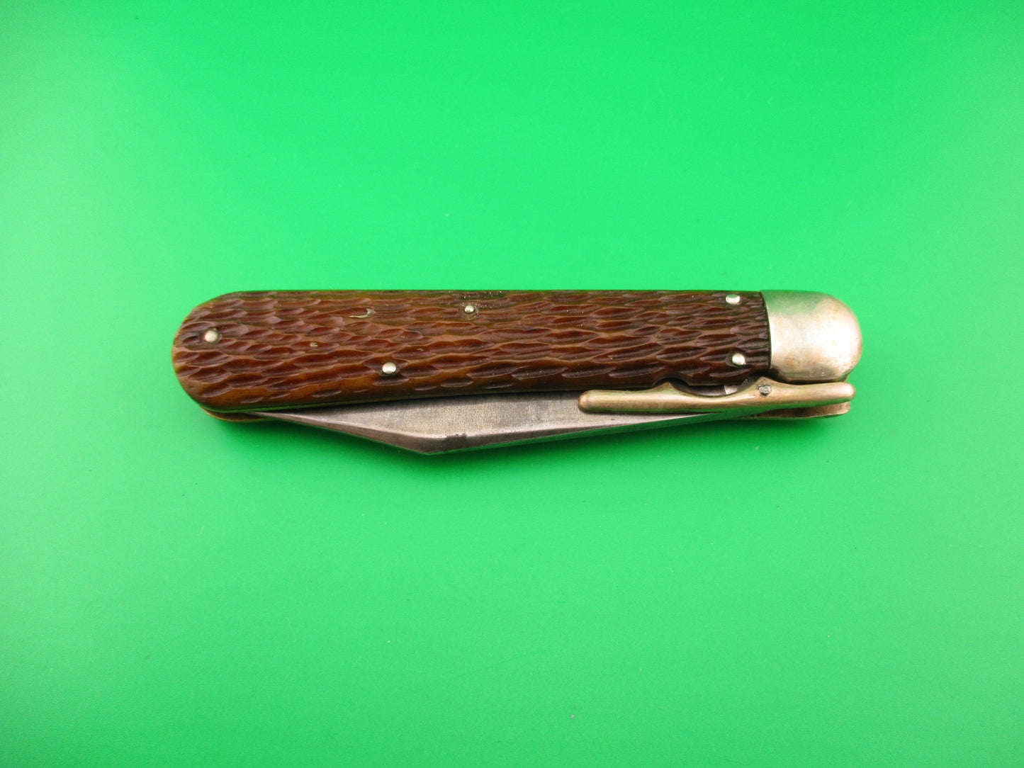 RARE LL Bean 4 7/8" Hunter's Pride Jigged bone Vintage automatic knife