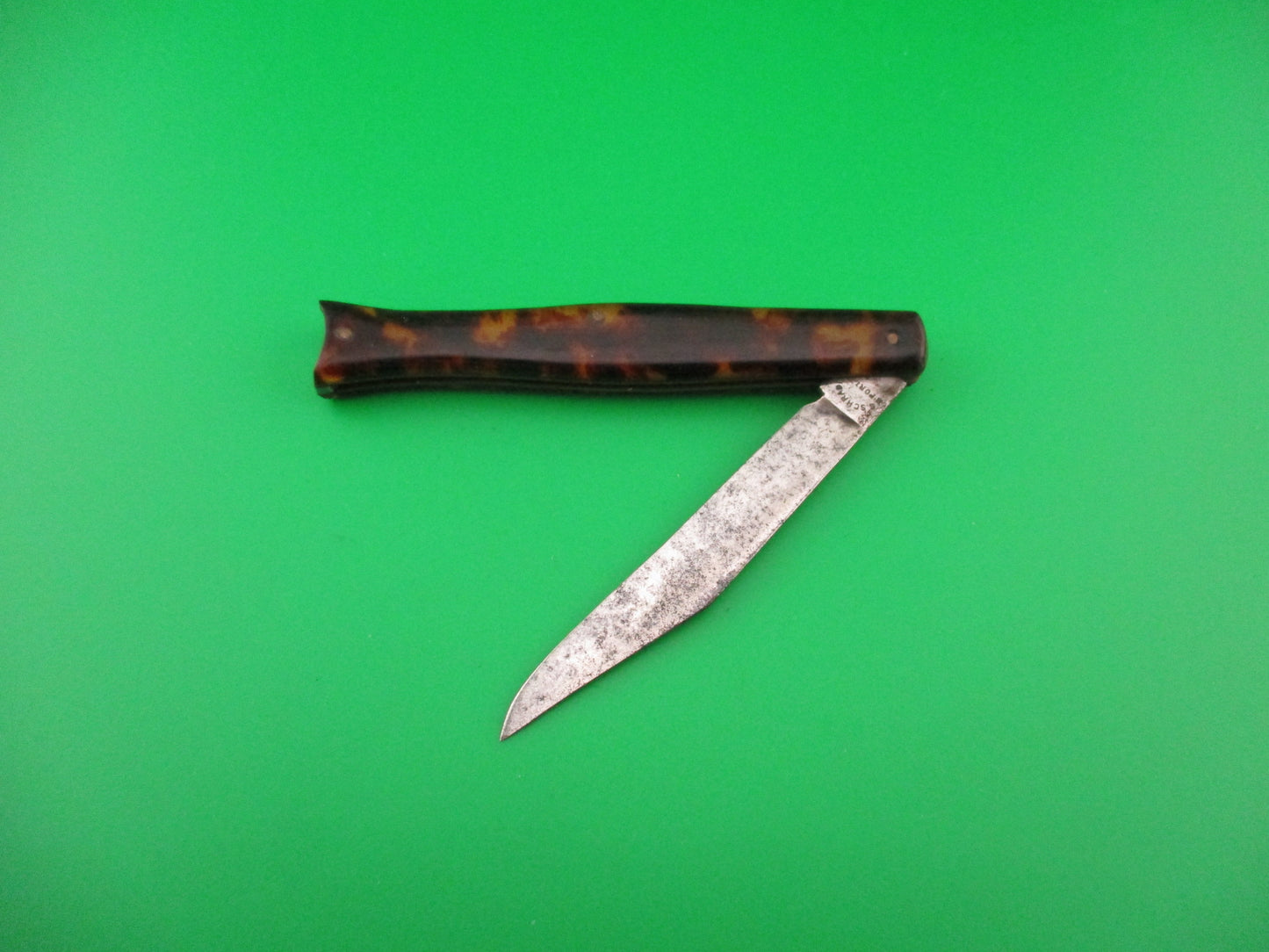 PRESTO Fishtail Tortoise celluloid vintage 1940s automatic knife w COA